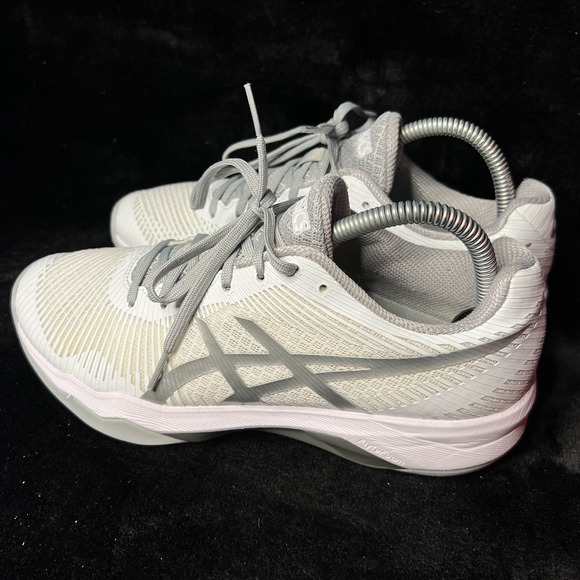 Asics Shoes - Asics Volley Elite FF B751N Womens 8 Athletic Running Shoes White Silver Sneaker